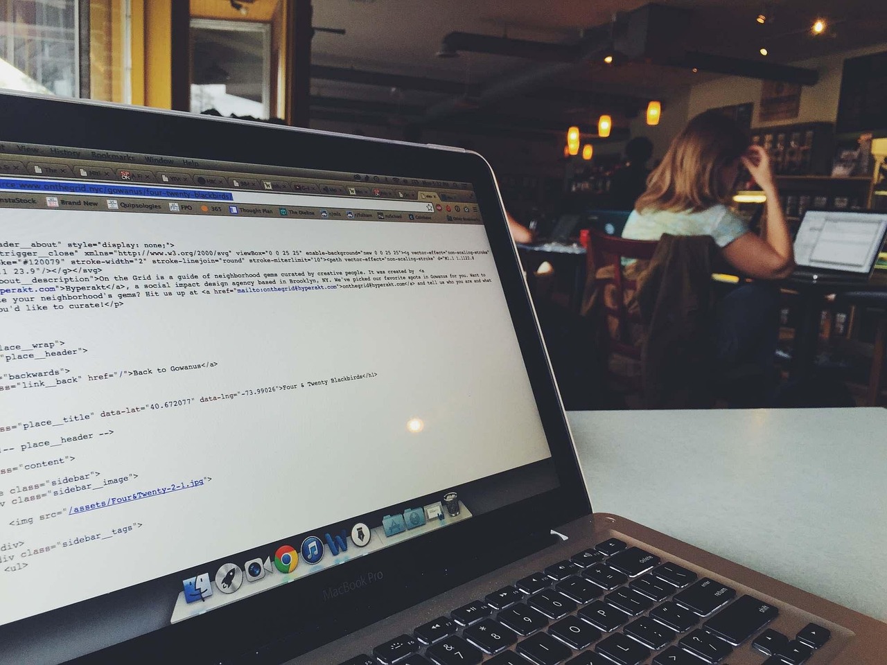 Developer working on website code